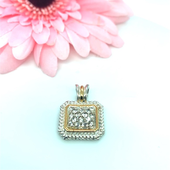 2/$10 Avon Two tone Pendant with crystals - Picture 1 of 4